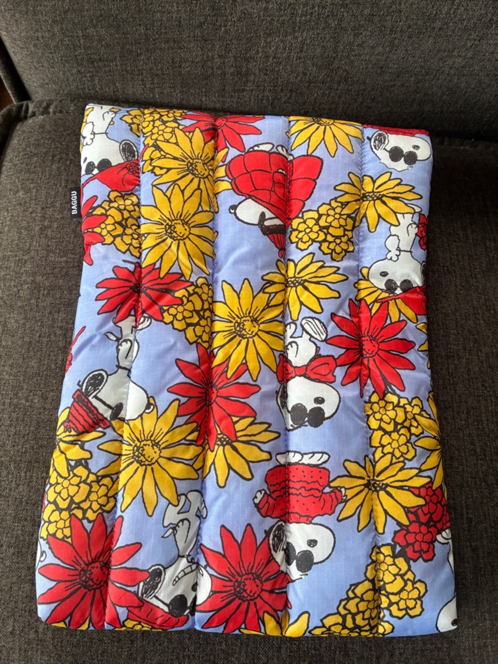 Snoopy Floral Quilted Sleeve Baggu New Laptop Bag - Picture 7 of 8